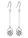 Neoglory Jewelry White Crystal Long Fish Hook Drop Earrings 2 inches Embellished with Crystals from Swarovski
