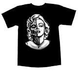 Marilyn Monroe Men's Shirt Sugar Skull Zombie Gangsta Black Shirt