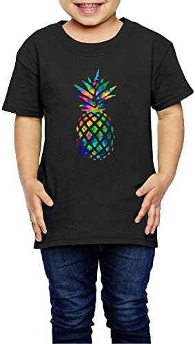 DSEPAA colorful Pineapple Boys' Girls' Cotton Short Sleeve T-Shirt 3 Toddler