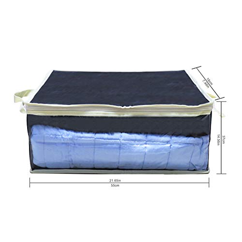 YOOFAN Clothes Blanket Storage Bag, Household Home Organizers Tidy up Closets, Blankets, Shelves, Heavy Fabric Create Extra Storage Space with Clear Window, Anti-Mold (2Pcs)