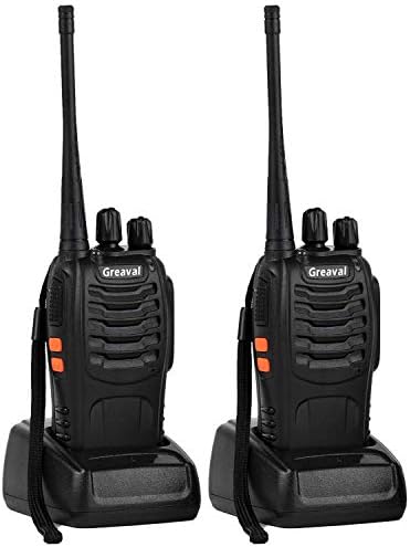 Greaval Walkie Talkies Rechargeable Long Range Two Way Radio UHF 400~470 MHz 16 Channel with Earpieces (2 pack)