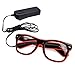 Aquat Glow Neon Rave Glasses El Wire Flashing LED Sunglasses Light up Costumes for Party, Halloween, DJ, Wired with Battery Power RB01 (Red, Black Frame)