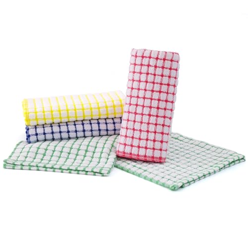 CENXI 8pcs Dish Cloths, for Kitchen Cotton Cleaning Clothes for Household, 12 x 12 Inches Cleaning Towels Wash Cloths, Dishcloth, Reuseable, Quick Drying, Super Absorbent For Cooking Multi Color