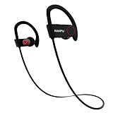 RANPU Bluetooth Headphones, Best Wireless Sports Earphones with Mic IPX7 Waterproof HD Stereo Sweatproof Earbuds for Gym Running Workout 8 Hour Battery Noise Canceling Headsets