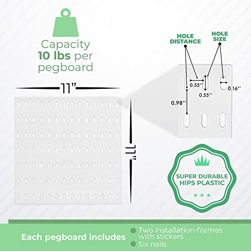 Keepo Pegboard Combination Kit With 2 Pegboards And 10 Accessories