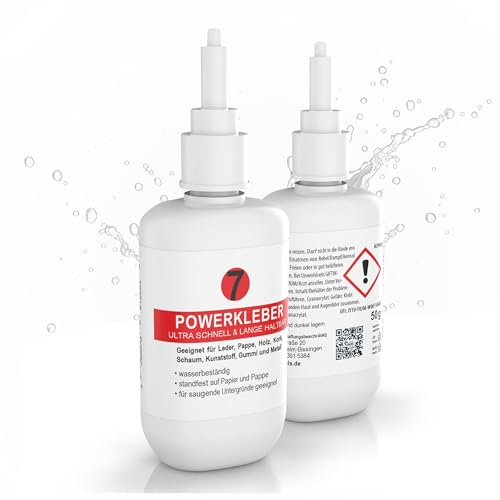 DIP-Tools Powerkleber 50g I schnelltrocknend und lange haltbar, Hochleistungskleber Kleber extra stark, für Leder, Pappe Holz Kork Schaum Kunststoff Gummi Metall, Kunststoffkleber Metallkleber thumbnail 1