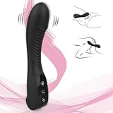 G-Spot Vibrator Rechargeable Dildo 9 Vibrations for Clitoral Vagina Anal Stimulator Waterproof Stimulator Quiet Bendable Massager Ideal Sex Pleasure Toy for Starters, Women, Couples (Black)