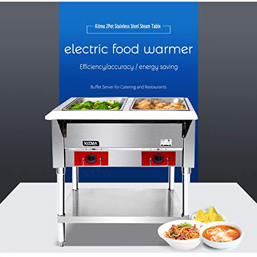 image for 110 V Commercial Electric Food Warmer – Kitma 2 Pot Stainless Steel 