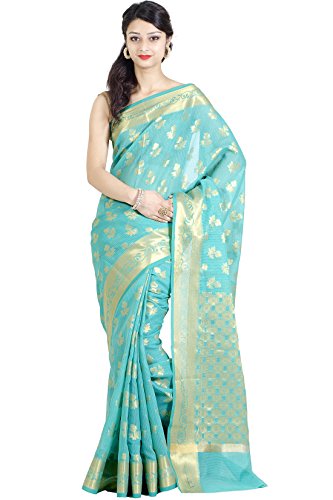 Chandrakala green banarasi cotton silk saree