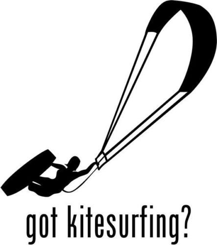 Kitesurfing Surf Water Sports Vinyl Graphic Car Truck Window Decor Decal Sticker - Die cut vinyl decal for windows, cars, trucks, tool boxes, laptops, MacBook - virtually any hard, smooth surface
