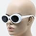 Elite NIRVANA Kurt Cobain Oval Bold Vintage Sunglasses For Women Men Eyewear (White-Black, 65)