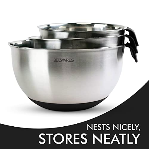 Belwares Mixing Bowls with Lids Set Nesting Bowls with Graters
