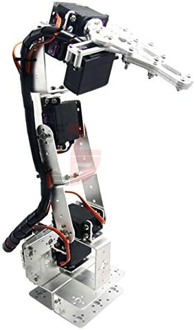 ROT3U 6DOF Aluminium Robot Arm Mechanical Robotic Clamp Claw for Arduino Silver