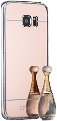 [Free Film] S7 edge Case Luxury Mirror [Ultra-Thin] [Ultra-Slim] Flexible TPU Back Protective Case for Samsung Galaxy S7 edge ,Scratch Resistant Slip Resistant (S7 edge Rose Gold)