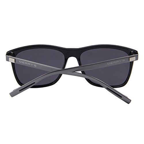 MERRY'S Unisex Polarized Aluminum Sunglasses Vintage Sun Glasses For Men/Women S8286 (Black, 56)