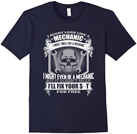 Men's mechanic tshirt - i might look like a mechanic i might even  Large Navy