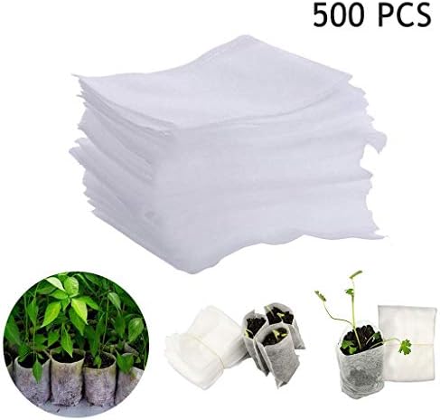 Sansee 500/400/300Pcs Gardening Vegetable Planter Container, Breathable Nursery Pots Seed-Raising Bags Non-woven Fabrics Garden Supply 8 x 10cm