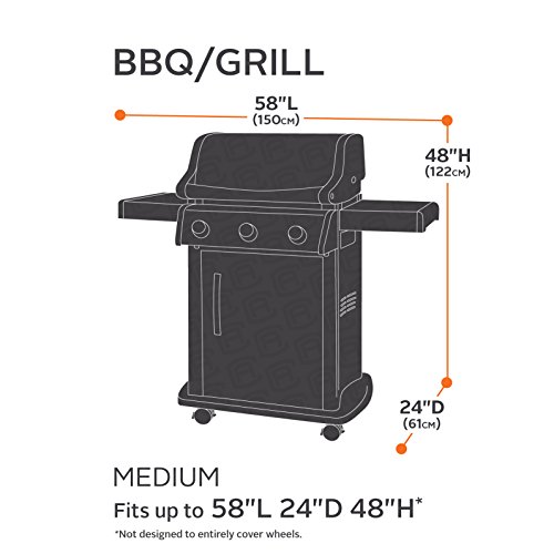 Classic Accessories Veranda FadeSafe Grill Cover, Black, Medium