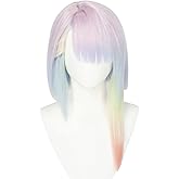 SisiruKou Anime Colorful Bob Cosplay Wigs for Women Halloween Costume Party Synthetic Wigs