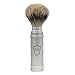 Parker Safety Razor 100% Pure Badger Full Size Travel Shave Brush - Brushed Aluminum