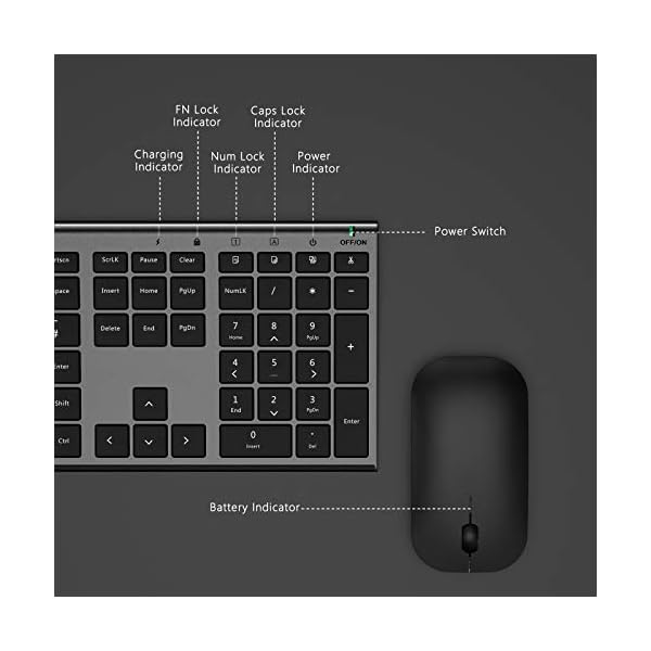 Wireless-Keyboard-and-Mouse-Combo-Jelly-Comb-Full-Size-Rechargeable-USB-Keyboard-and-Mice-Set-Qwerty-UK-Layout-for-PCLaptopComputer-with-WindowsLinux-System-24-G-Wireless-Space-Gray Wireless Keyboard and Mouse Combo, Jelly Comb Full Size Rechargeable USB Keyboard and Mice Set Qwerty UK Layout for PC…