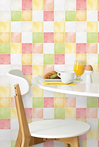 wallstickery Paper prepasted Wallpaper for Wall Stickers self Adhesive Removable Peel and Stick Tile Pattern Design DIY Interior Decorating Home Kitchen Bedroom WS-HWP-21624 1.64 ft by 9.84 ft