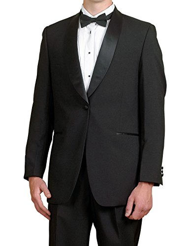 Broadway Tuxmakers Mens Black Tuxedo Jacket, Satin Shawl Lapel, Mens Dinner Jacket