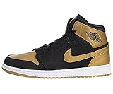 Jordan Mens 1 Retro High Black/White/Metallic Gold 332550-026