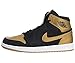 Jordan Mens 1 Retro High Black/White/Metallic Gold 332550-026
