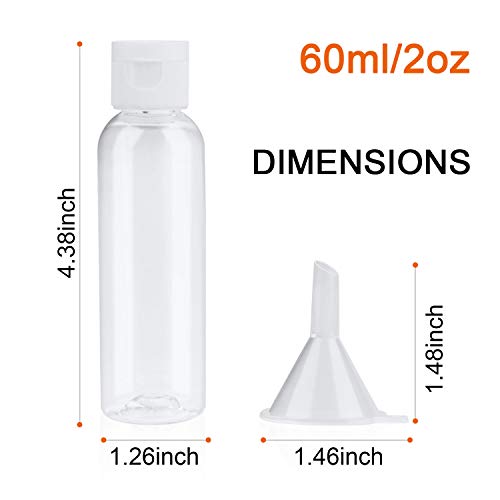 Â Travel Bottles Tsa Approvedï¼Œ2 oz Plastic BottlesÂ Small Squeeze Bottles Leak Proof Silicone Travel Size Containers With Flip Cap(30 Pack, 2 Funnels Included)
