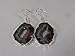 Agate Earrings, Stone Geode Slice w/Center Druzy Crystals, 1-2