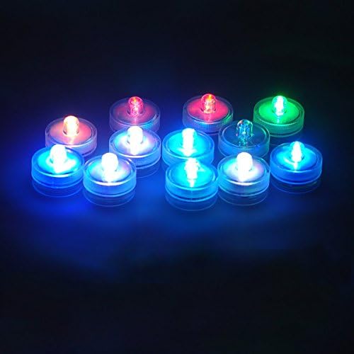 Seekingtag Floating LED Candles Set of 12,Waterproof LED Candles with Colored flickering - Battery Operated Flameless LED Candles For Wedding Party Decoration
