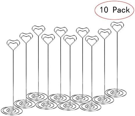 Magicfeel 10Pcs 8.6 Inch Tall Wire Spiral Card Note Photo Memo Clip Table Number Place Card Stand Holder for Wedding Party (Silver)