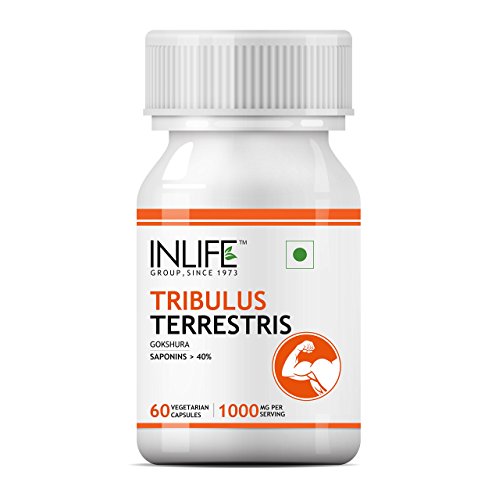 Inlife Tribulus Supplement, Saponins > 40%, 1000 Mg per Serving - 60 Vegetarian Capsules