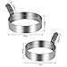 Stainless Steel Egg Frying Ring Mold Round Egg Rings For Cooking, Egg Cooker Rings with Free Oven Glove and Silicone Brush(2 Sizes, 4 Packs)