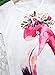 futurino Women's Garland Flamingo Print Crewneck Short Sleeve T-Shirt Top Tees M White