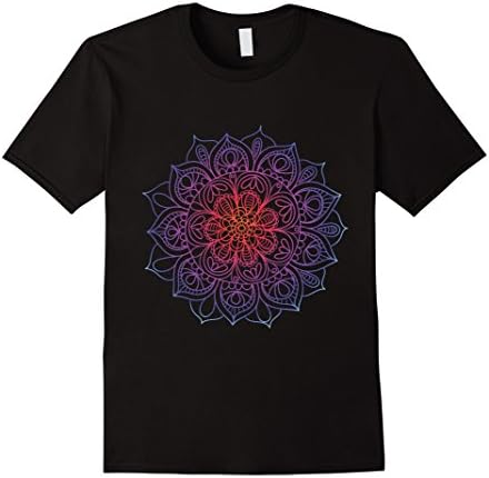 Men's Rainbow Mandala Yoga Shirt Medium Black