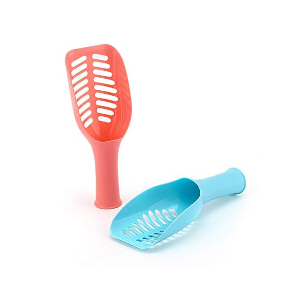 AKDSteel - Pala per lettiera e Gatti, a Forma di Cilindro Blue