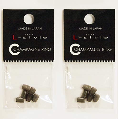 L-Style Dart Flight Accessory: Champagne Ring/Cap/Cup Inserts for PRO Dart Flights - Clear Black — image 1