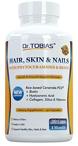 Dr. Tobias Phytoceramides Supplement - With Biotin Plus Skin Vitamin A C D E - Plus Collagen & Hyaluronic Acid & Silica - 30 Capsules Dr. Tobias Phytoceramides Supplement - With Biotin Plus Skin Vitamin A C D E - Plus Collagen & Hyaluronic Acid & Silica - 30 Capsules
