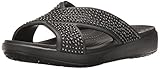 crocs Women's Crocssloane Embellished Xstrap Slide Sandal, Black/Black, 7 M US