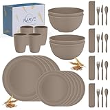 NARVE 16 Piece Wheat Straw Dinnerware Sets