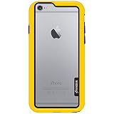 Amzer Hybrid Border Case Bumper Cover for Apple iPhone 6, iPhone 6s - Retail Packaging - Yellow