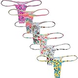OROCOJUCO 6-Pack Men's Mini Bikini T-Back Underwear Slim Cut Pouch Swim G-String Minimal Coverage Tangas Hipster String Thong XCTXSH Large