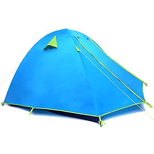 Weanas Professional Backpacking Tent 2 3 4 Person 3 Season Weatherproof Double Layer Large Space Aluminum Rod for Outdoor Family Camping Hunting Hiking Adventure Travel (Azure, 2-3 Person)