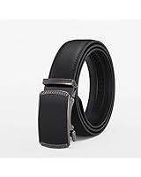 Go-Tan Men's Ratchet Dress Leather Belt Adjustable Belt for Men Trim To Fit Black1 28"-46"