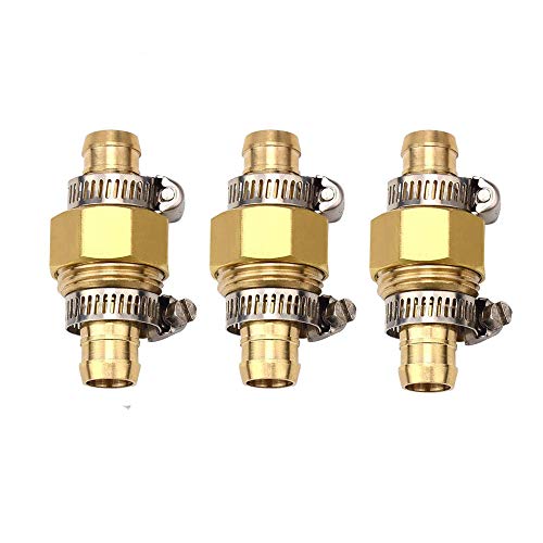 Highmoor Brass 5/8" Garden Hose Mender End Repair Male Female Hose Connector with Stainless Clamp for Garden Hose, Sprayer, Nozzle