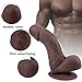 Zemalia Donkey Kong Multi-Speed Vibrator Thick Realistic Penis Silicone Dildo Rechargeable Vibrating Sex Toys G-Spot Massager for Woman Female Masturbation Adult Toys (Brown)
