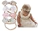 California Tot Rabbit Ears Faux Leather Bow–Super Stretch Nylon Headbands for Baby Toddler Girls, Set of 4 (Desert Bloom)