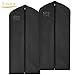 MaidMAX Garment Bags, Set of 2 Breathable Suits Dresses Covers with Clear Plastic Label Holders and Long Zipper for Coats Closet Storage Travel, Black, 54 Inches
